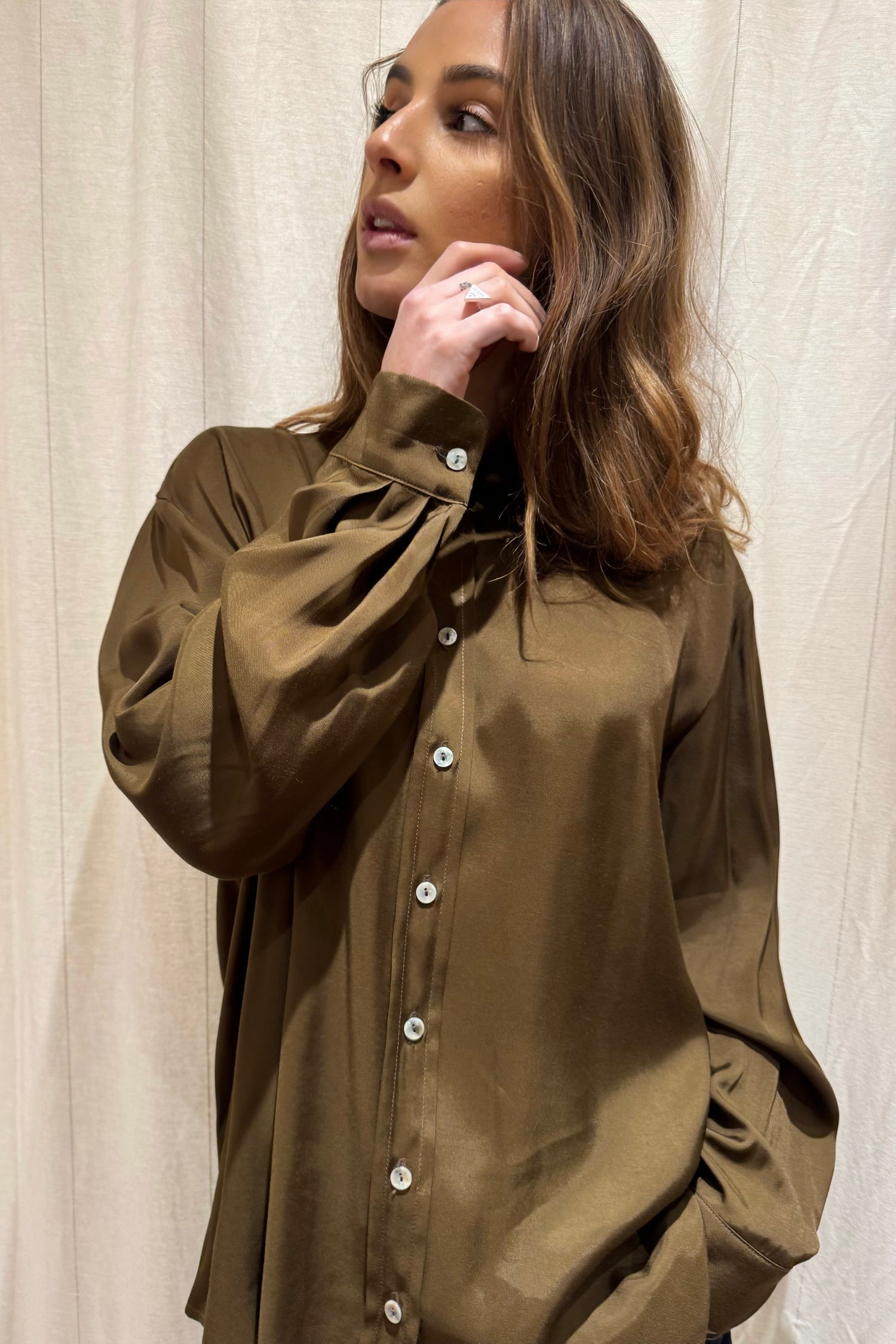 Camicia Viscosa Tinta Unita