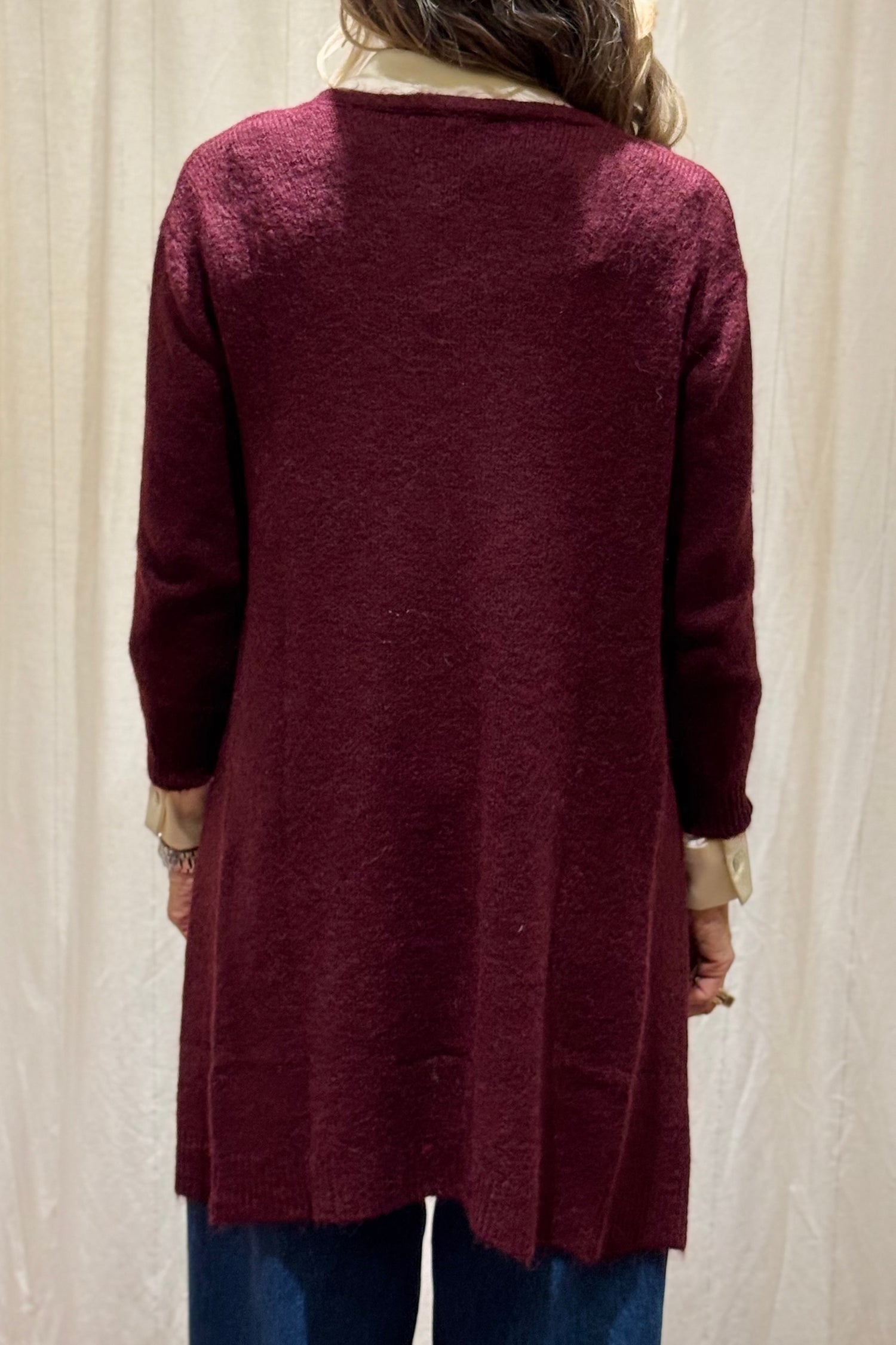 Cardigan Liscio Lungo