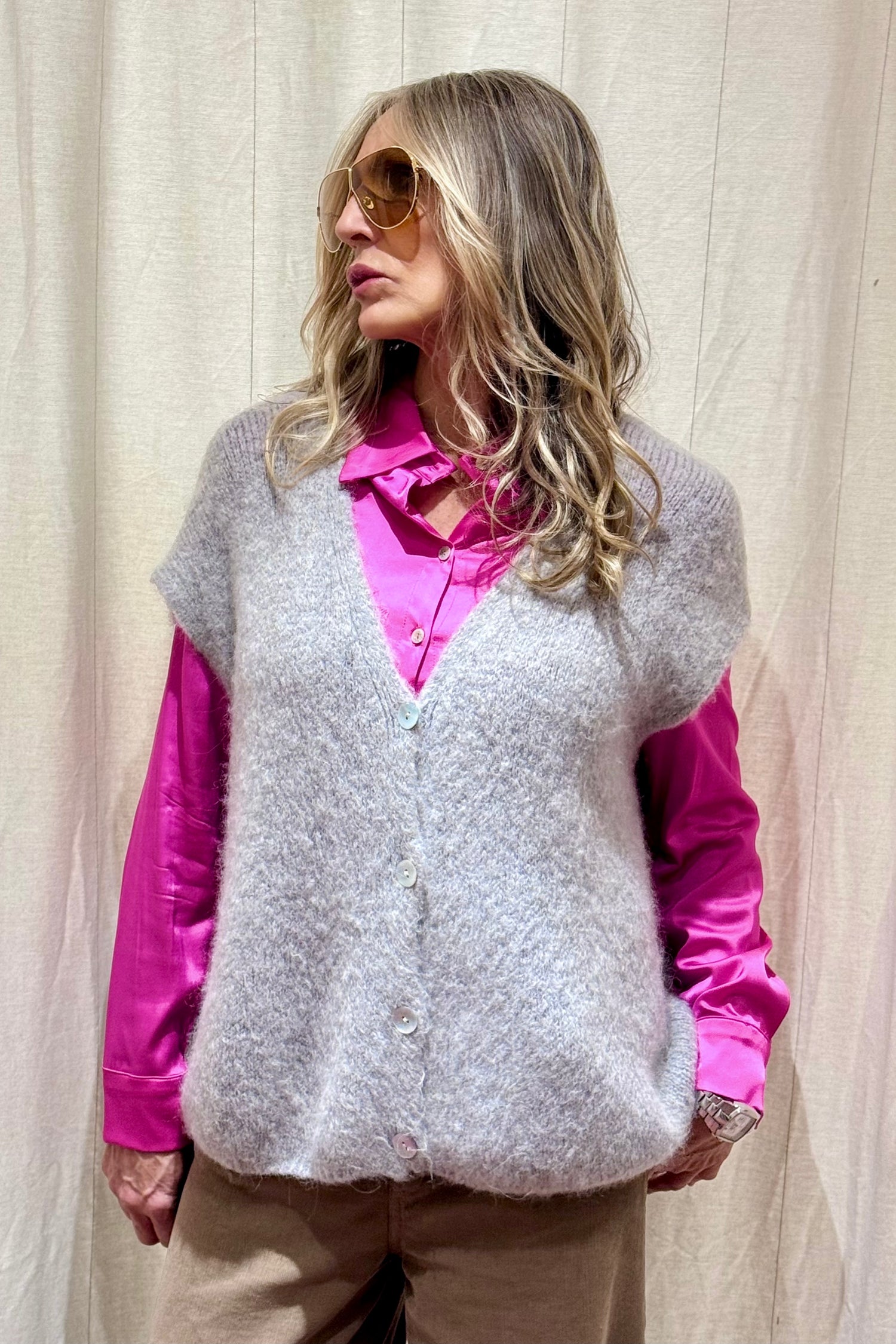 Gilet Bottoni Alpaca
