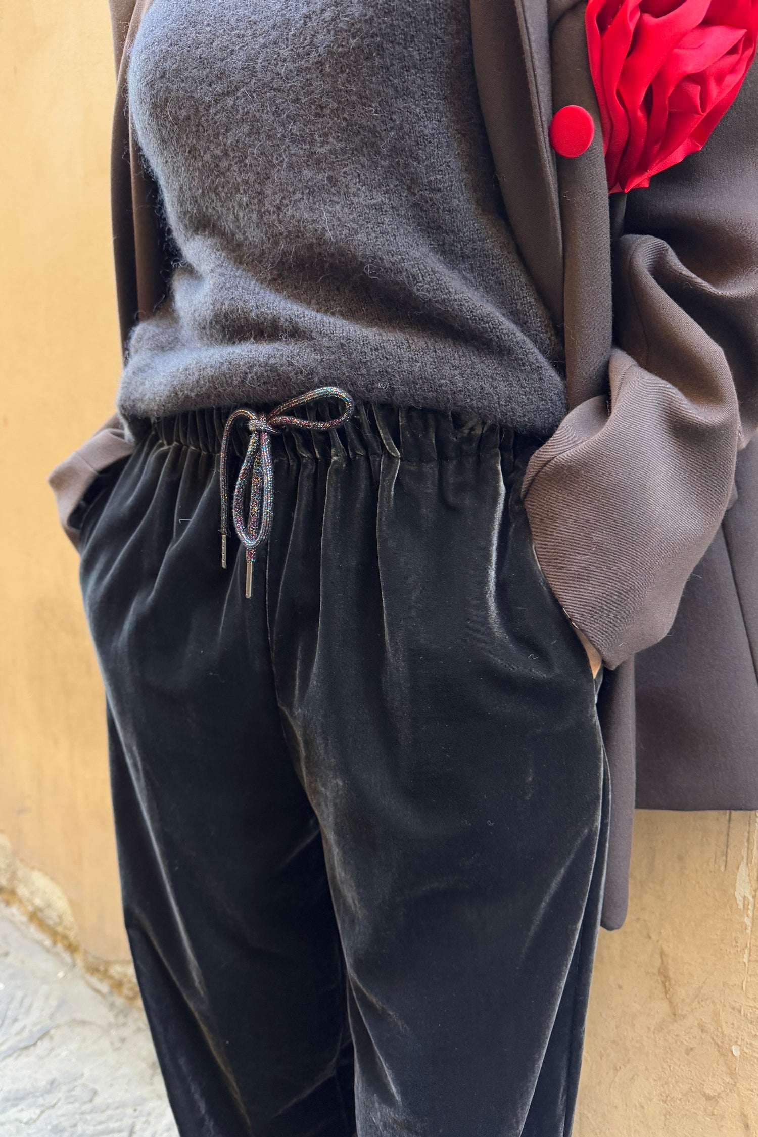 Pantalone Coulisse Velluto Liscio