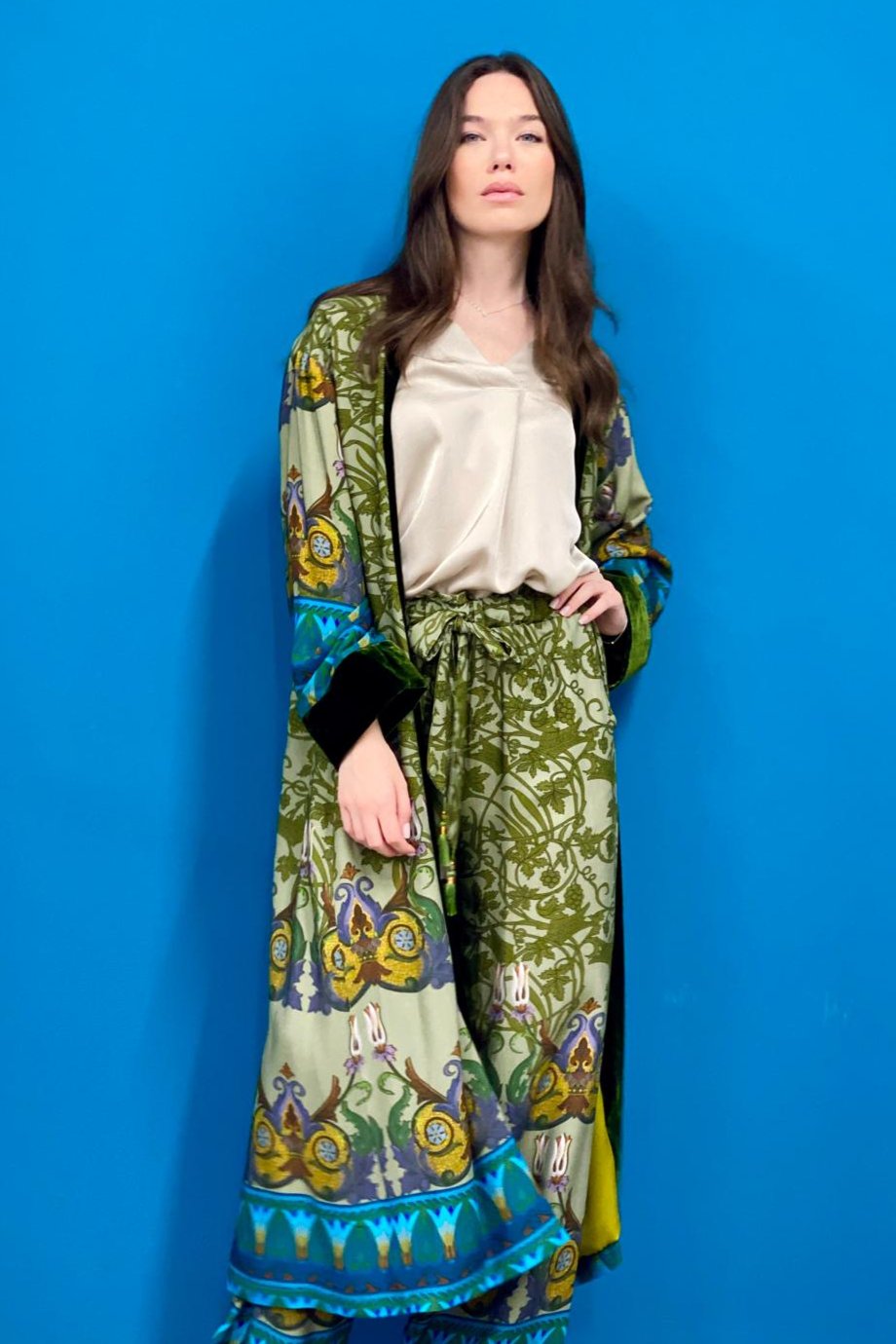 Kimono Fantasia bordo velluto