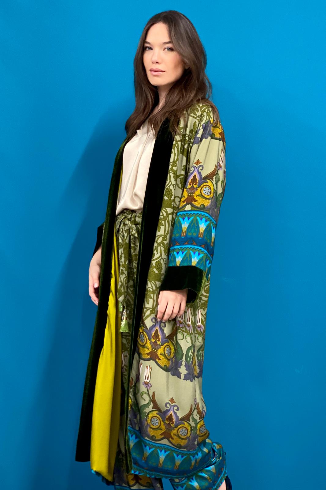Kimono Fantasia bordo velluto