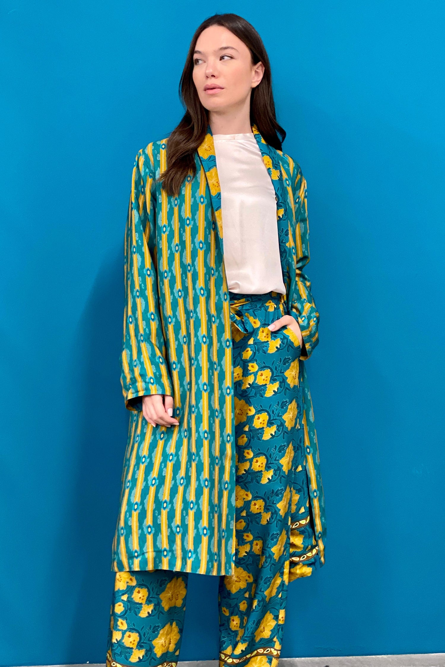 Kimono double face fiori