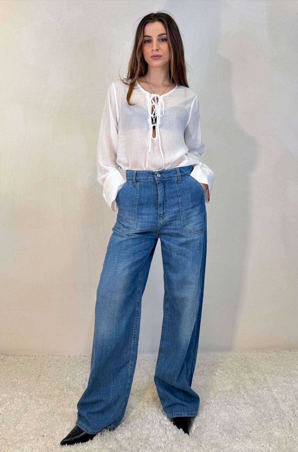 Jeans wide leg leggero