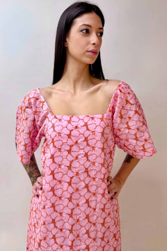 Abito Corto Rosa Ricami