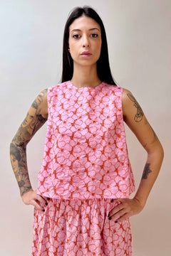 Top Rosa Ricamato