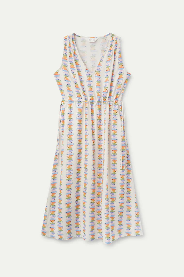 Abito midi con stampa Marina