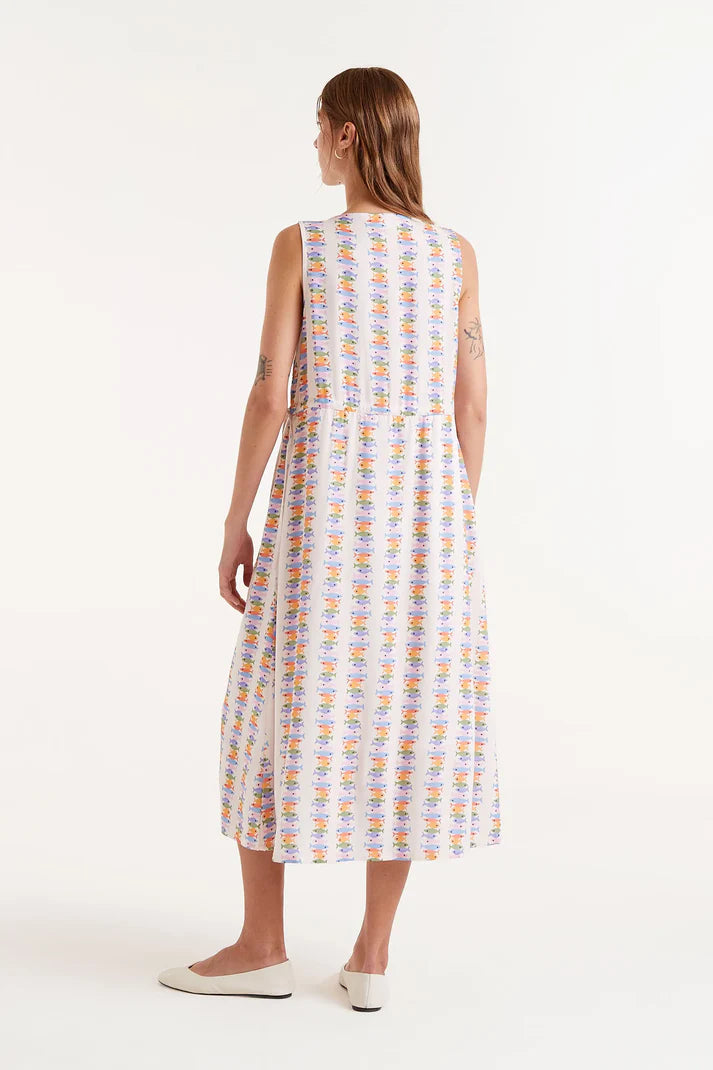 Abito midi con stampa Marina