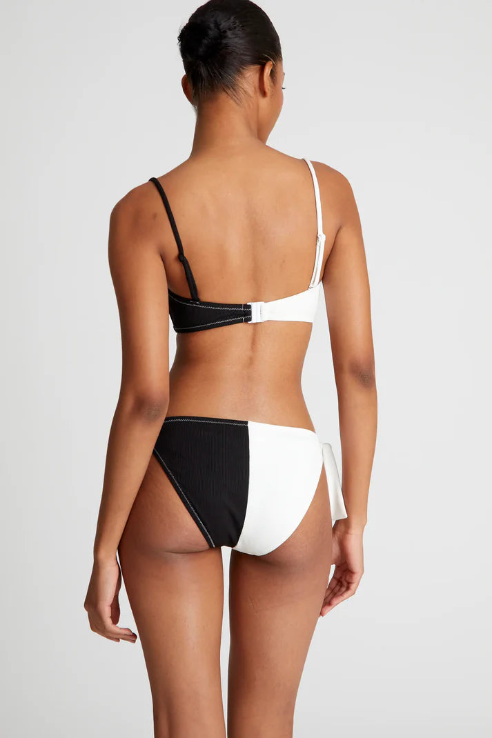 Reggiseno bikini dritto bicolore nero