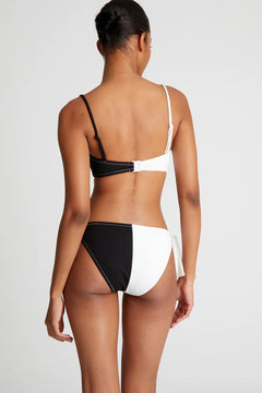 Reggiseno bikini dritto bicolore nero