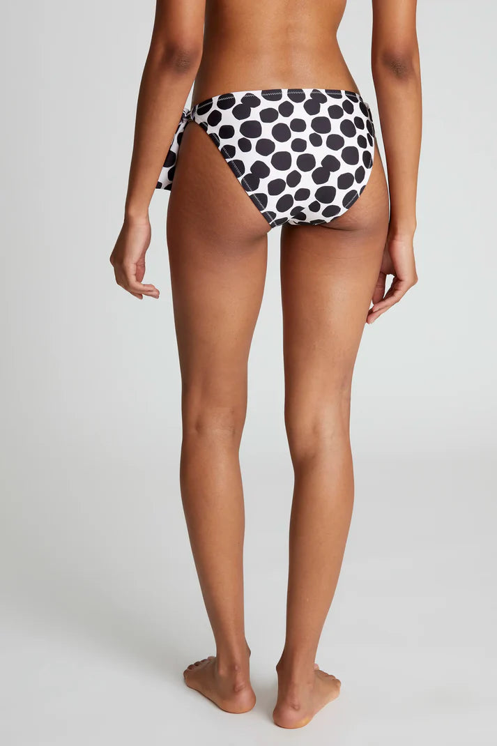 Slip bikini con lacci e stampa terrazzo