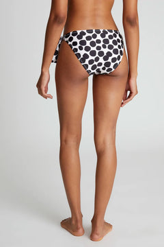 Slip bikini con lacci e stampa terrazzo