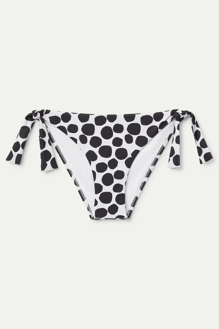 Slip bikini con lacci e stampa terrazzo