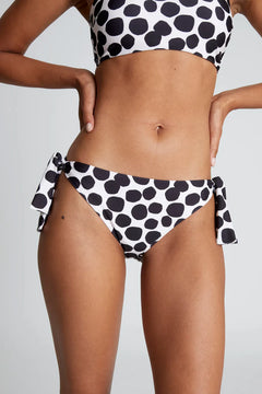 Slip bikini con lacci e stampa terrazzo