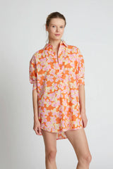 Camicia oversize stampata Rubra Orange