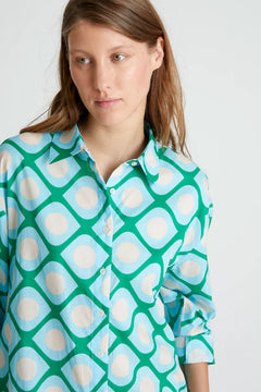 Camicia oversize con stampa Poniente