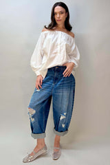 Jeans Baggy con Strappi