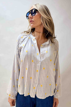 Camicia ricamo maniche raglan