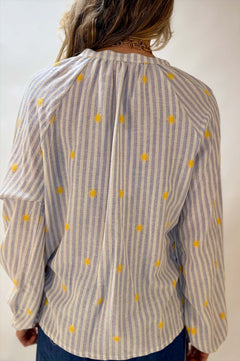 Camicia ricamo maniche raglan