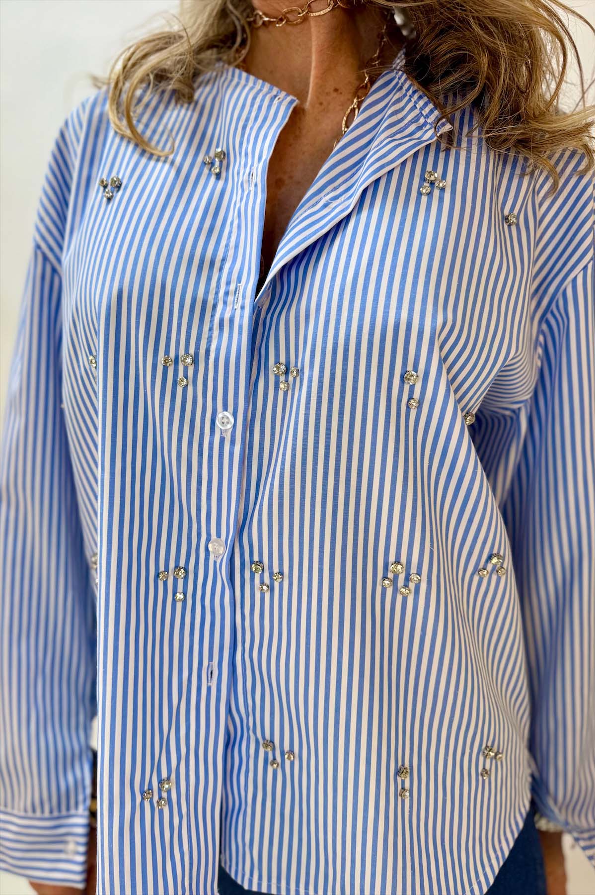Camicia Righe Strass