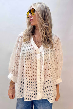 Camicia Ricamata Collo a V