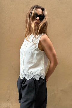 Camicia Smanicata Ricamo