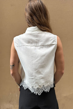 Camicia Smanicata Ricamo