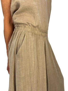 Pantalone Palazzo Gessato Lino