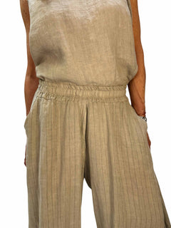 Pantalone Palazzo Gessato Lino