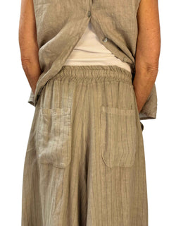 Pantalone Palazzo Gessato Lino