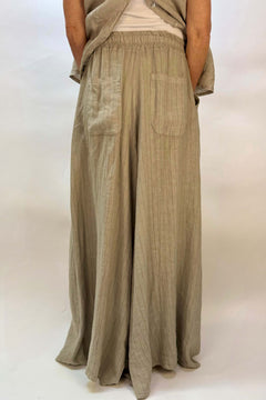 Pantalone Palazzo Gessato Lino