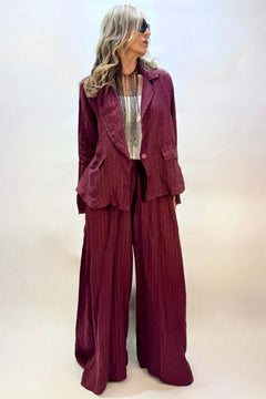 Pantalone Palazzo Gessato Lino