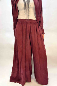 Pantalone Palazzo Gessato Lino