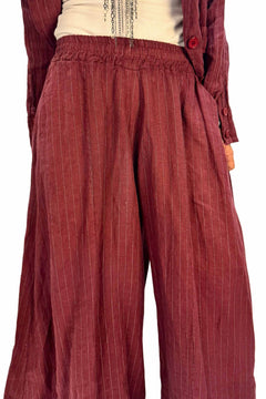Pantalone Palazzo Gessato Lino