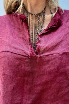 Blusa Lino Sfrangiata