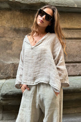 Blusa Lino Sfrangiata