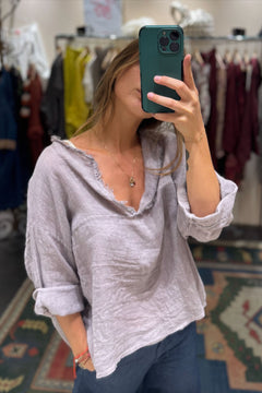 Blusa Lino Sfrangiata