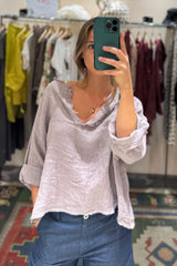 Blusa Lino Sfrangiata