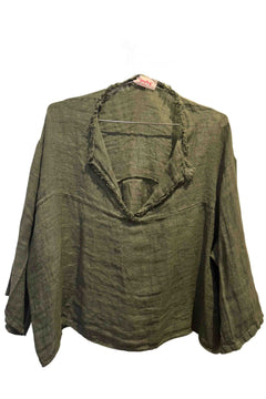 Blusa Lino Sfrangiata