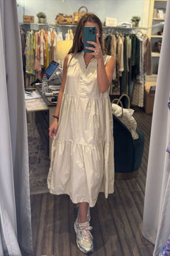 Abito Midi in cotone con balze