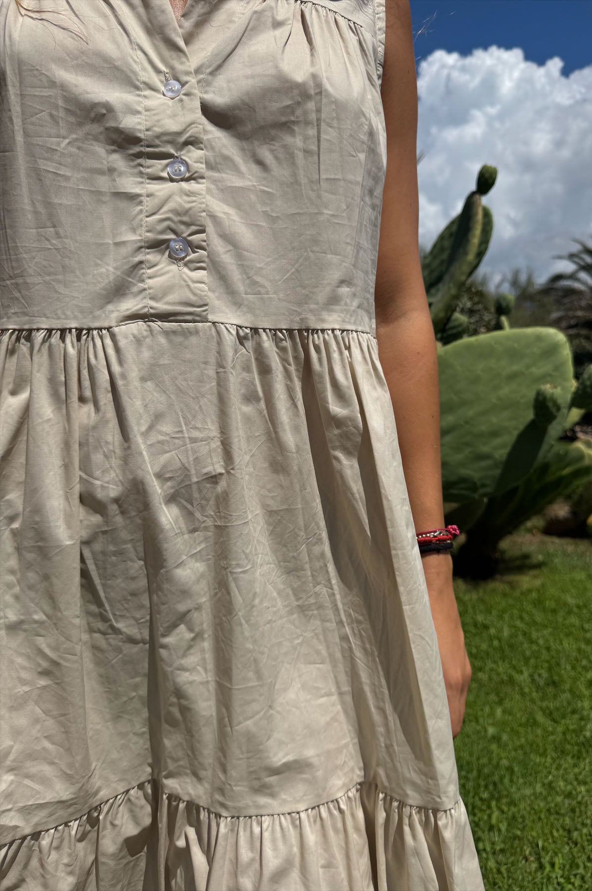 Abito Midi in cotone con balze