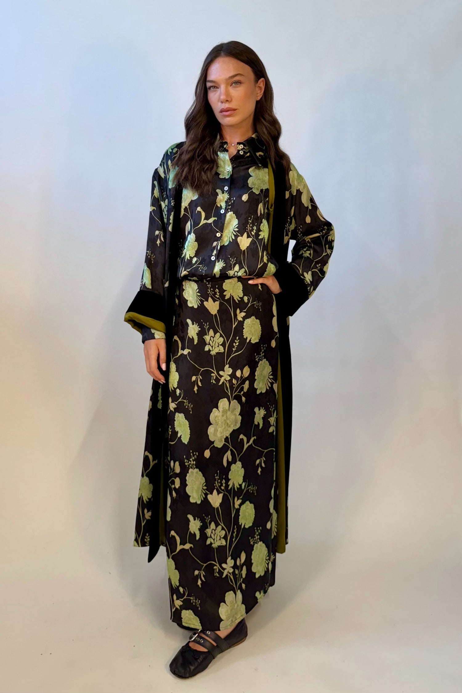 Kimono Lungo Jacquard