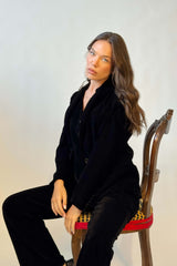 Blazer Velluto Liscio Monopetto