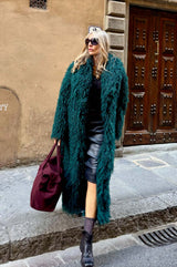 Cappotto ecopelliccia effetto mongolia