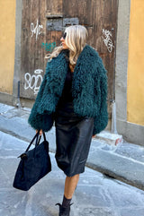 Giacca corta ecopelliccia mongolia