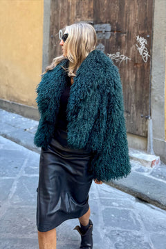 Giacca corta ecopelliccia mongolia