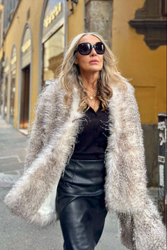 Giacca Ecopelliccia effetto piumato White