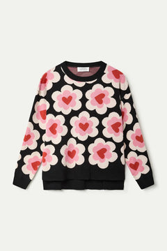 Maglione in maglia jacquard con stampa SweetHeart