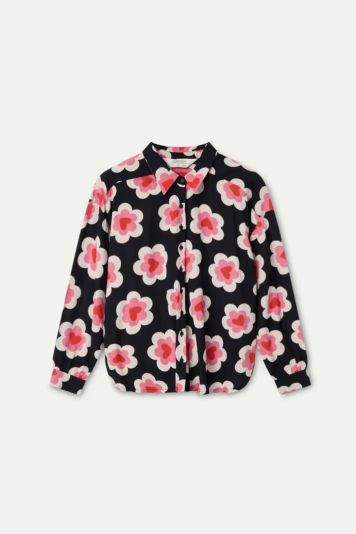 Camicia con stampa a cuore
