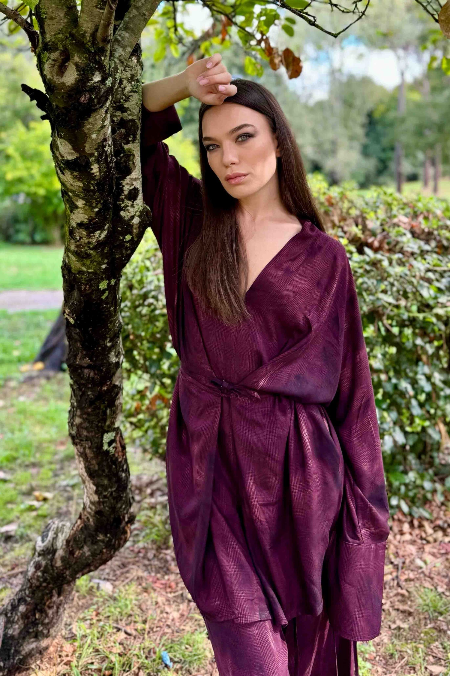 Abito Kimono Corto Rubino